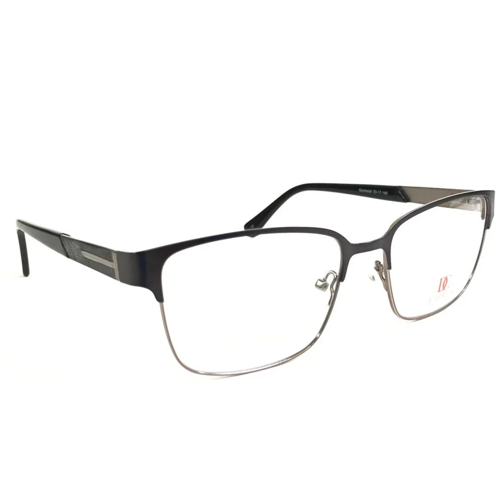 DC Eyeglasses Frames 182 Capri Gunmetal Black Rectangle Full Rim 53-17-145